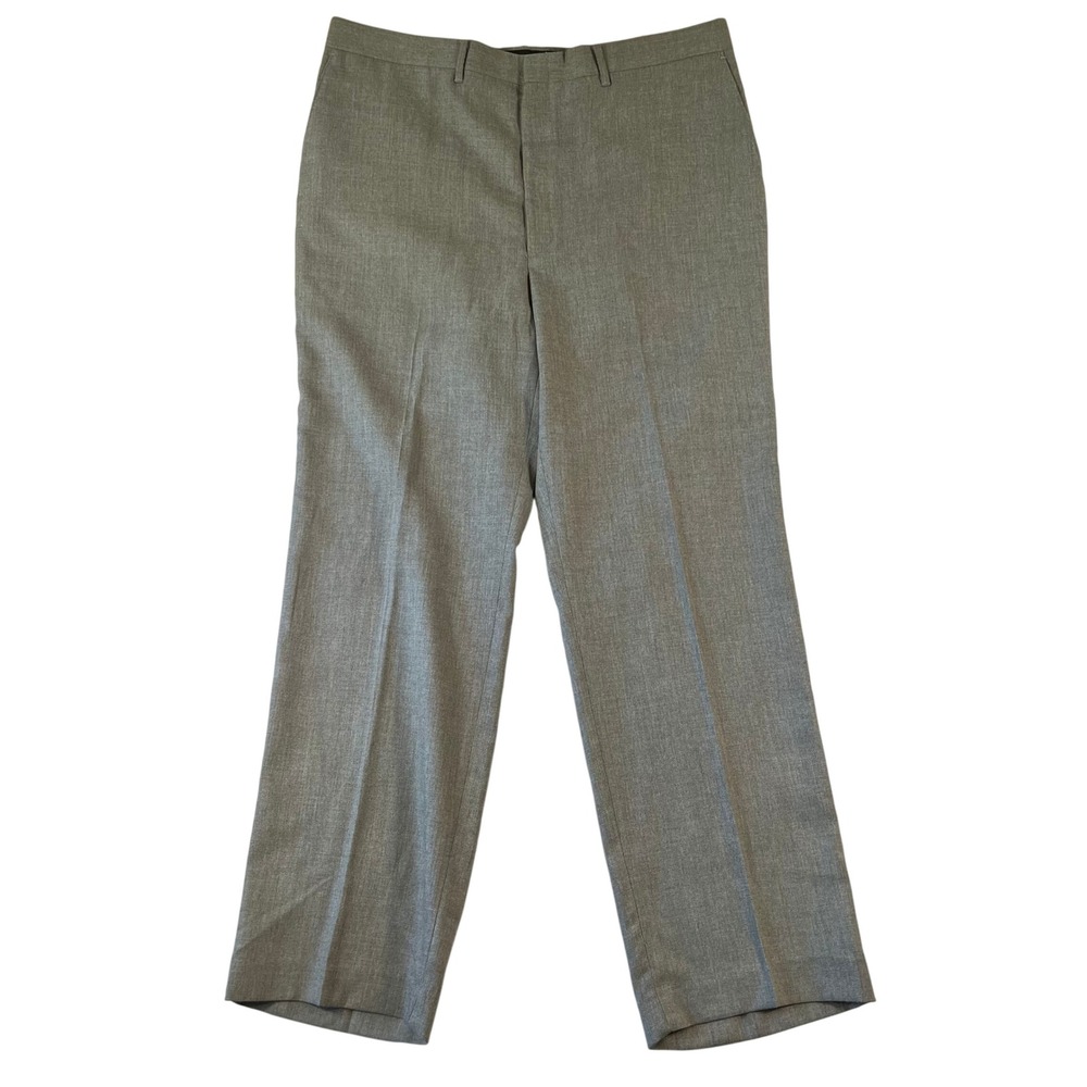 NEW Haggar Mens Dress Pants 40x32 Gray Gentlemans Fit Flat Front Trousers NWT